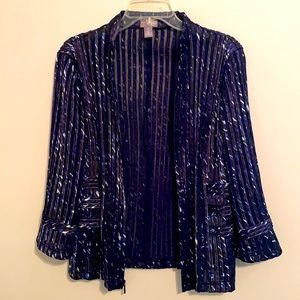 Travelers by Chicos Black/Blue Jacket Size 0